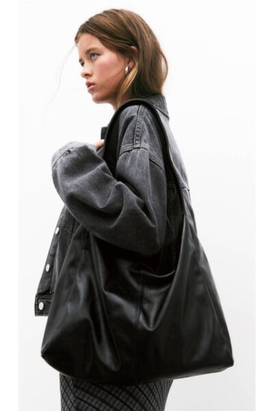 Büyük Boy Salaş Omuz ve Tote Çanta - Geniş Hacim - Görsel 6