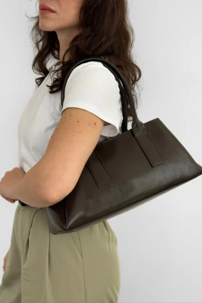 Monica Kadın Kahverengi El ve Omuz Çantası - Görsel 5