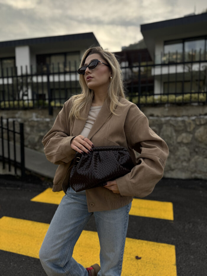 Örgü Detaylı Clutch El,Omuz ve Çapraz Çanta - Görsel 5