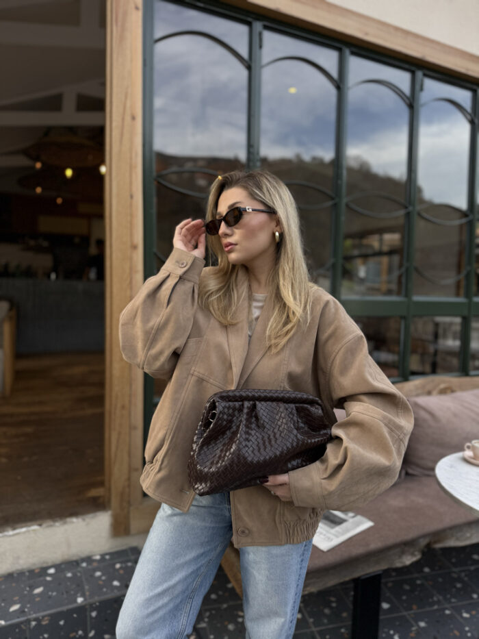 Örgü Detaylı Clutch El,Omuz ve Çapraz Çanta - Görsel 2