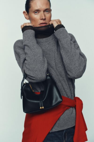 Gold Aksesuarlı Bucket Kadın El ve Omuz Çantası - Görsel 5