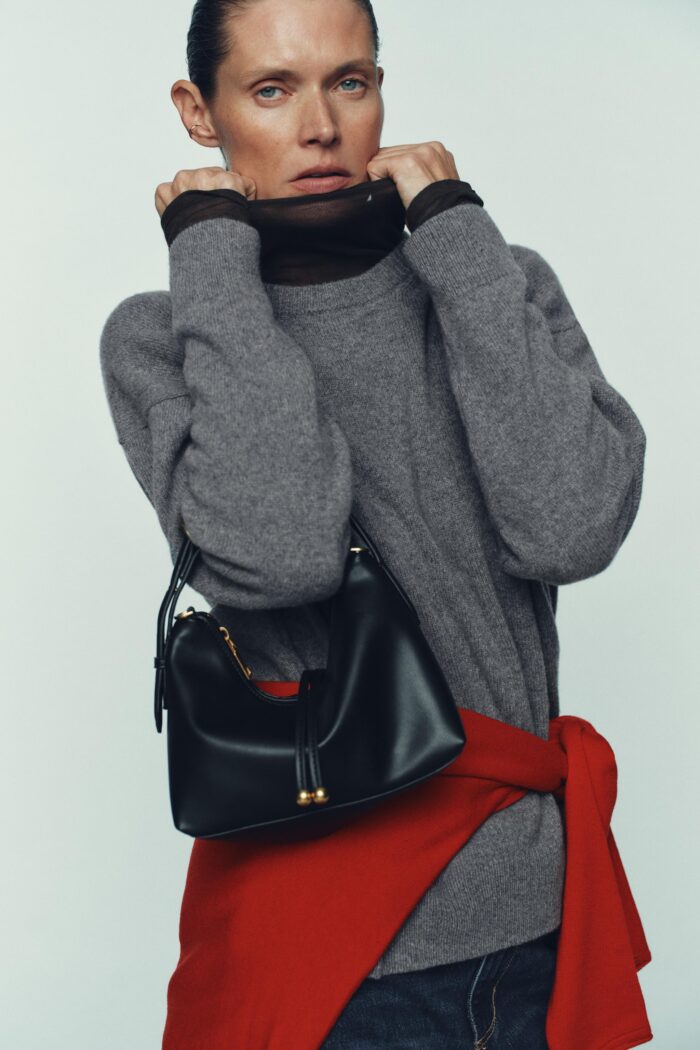 Gold Aksesuarlı Bucket Kadın El ve Omuz Çantası - Görsel 5